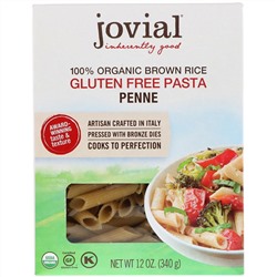 Jovial, 100% Organic Brown Rice Pasta, Penne , 12 oz (340 g)