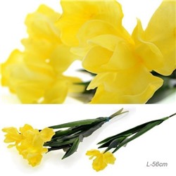 Цветок искусственный Ирис 56 см желтый / JY0640 /уп 36/432/ латекс