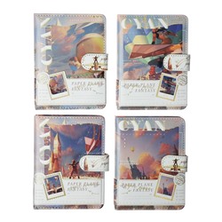 Записная книжка подарочная, А6, 96 листов, цветной блок, с хлястиком, обложка пвх, "Стихия неба", МИКС