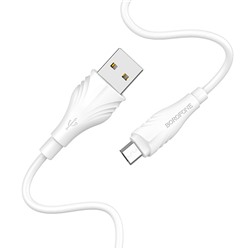 Кабель USB - micro USB Borofone BX18 (повр. уп)  200см 2,4A  (white)