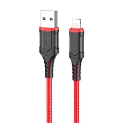 Кабель USB - Apple lightning Borofone BX67 (повр. уп)  100см 2,4A  (red)