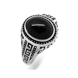 Мужское кольцо из серебра оникс, ТМК-3