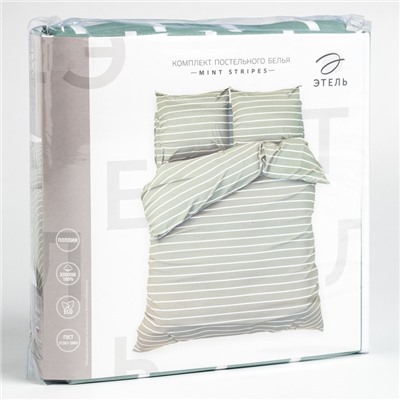 Постельное бельё Этель 2 сп Mint stripes 175х215 см, 200х220 см, 70х70см-2 шт, 100% хлопок, поплин