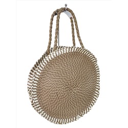 Круглая плетеная сумка из соломы, цвет бежево-серый