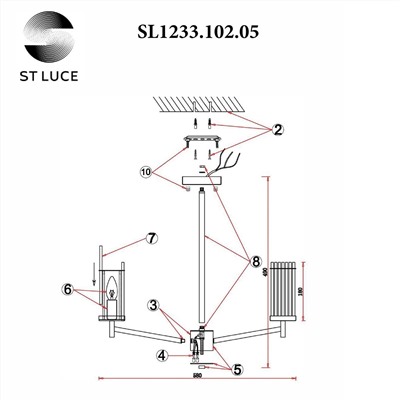 SL1233.102.05 Люстра потолочная ST-Luce Никель/Прозрачный E14 5*60W