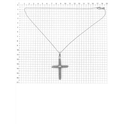 Колье крест из серебра родированное, 45 см 925 пробы мркл-1402006
