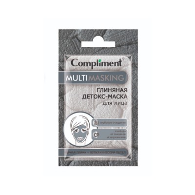 Compliment Multimasking Глиняная Маска для лица Detox с чёрной глиной саше 7 мл