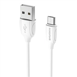 Кабель USB - micro USB Borofone BX19 (повр. уп)  100см 2,4A  (white)