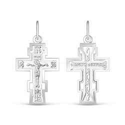 Крест из серебра родированный - 3,3 см К3-598р