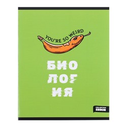 Тетрадь предметная 48 листов в клетку Error "Биология", обложка мелованная бумага, блок офсет