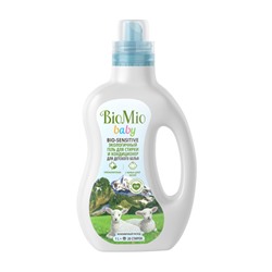 Гель экологичный "Bio-sensitive baby" для стирки и кондиционер для детского белья BioMio, 1 л