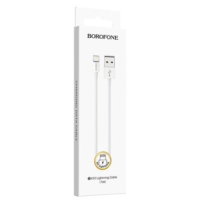 Кабель USB - Apple lightning Borofone BX22 (повр. уп)  100см 2,4A  (white)