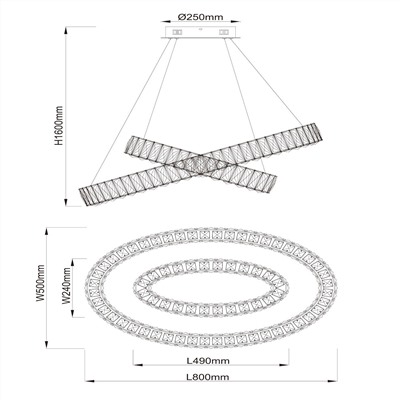 498011602 Гослар 96*0.5W LED 220 V люстра CHIARO