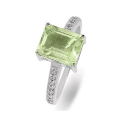 Кольцо из серебра зеленый аметист, Вилора