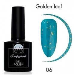 LunaLine Гель-лак для ногтей Golden Leaf тон 06 бирюзовый 8 мл