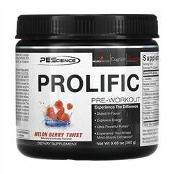PEScience, Prolific, Pre-Workout, Melon Berry Twist, 9.88 oz (280 g)