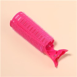 Бигуди для чёлки, с зажимом, d = 3,5 см, 11 см, цвет розовый