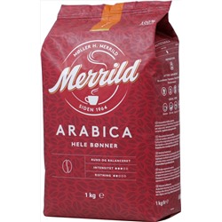 Merrild. Arabica (зерновой) 1 кг. мягкая упаковка