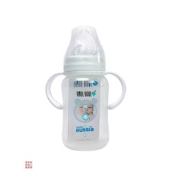 Бутылочка для кормления с широким горлышком ULTRA MED +, ручки 270 мл, 0+/6-шт