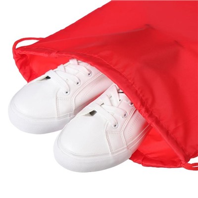Мешок для обуви 420 х 340 мм, Calligrata "Стандарт", (мягкий полиэстер, плотность 210 D), красный