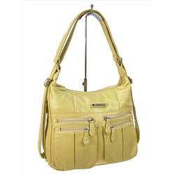 Женская сумка из искусственной кожи, цвет светло желтый