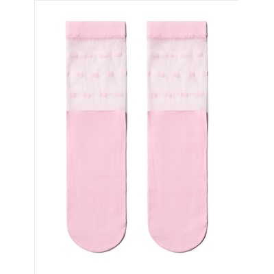 Носки женские CONTE Удлиненные носки с прозрачным верхом в горошек FANTASY