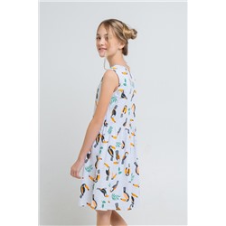 Платье для девочки КБ 5697 светло-серый меланж, туканы к43