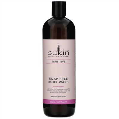 Sukin, Soap Free Body Wash, Sensitive, 16.91 fl oz (500 ml)