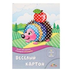 Картон цветной двусторонний А4, 6 листов, 6 цветов "Ромашки", 200 г/м², с рисунком