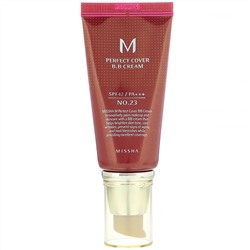 Missha, M Perfect Cover, BB-крем, SPF 42 PA+++, оттенок 23 натуральный бежевый, 50 мл (1,7 унции)