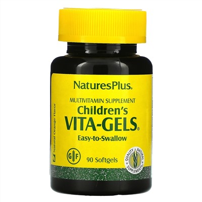 Nature's Plus, Children's Vita-Gels, Multivitamin Supplement, Natural Orange, 90 Softgels