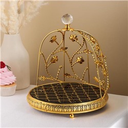 Подставка для десертов круглая «Алюр», 22×22×26 см, цвет металла золотой