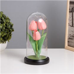 Ночник «Тюльпаны» LED 3хААА розовый 10,5х10,5х22см