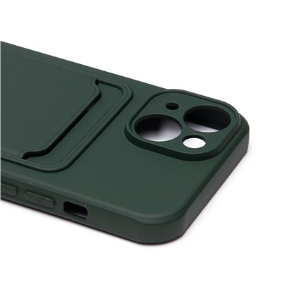 Чехол-накладка - SC304 с картхолдером для "Apple iPhone 15" (dark green) (228128)
