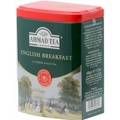 AHMAD TEA. English Caddy. English Breakfast 100 гр. жест.банка