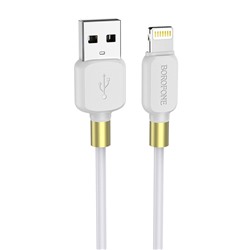 Кабель USB - Apple lightning Borofone BX59 Defender (повр. уп)  100см 2,4A  (white)