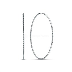 Серьги-конго из серебра родированные - диаметр 5 см 925 пробы 2-15-191-5,0р