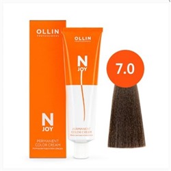 OLLIN "N-JOY" 7/0 – русый, перманентная крем-краска для волос 100мл