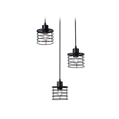 Подвесной светильник в стиле лофт TR8081/3 BK черный E27*3 max 40W D372*1170