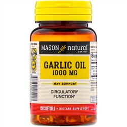 Mason Natural, Масло чеснока, 1000 мг, 100 мягких таблеток