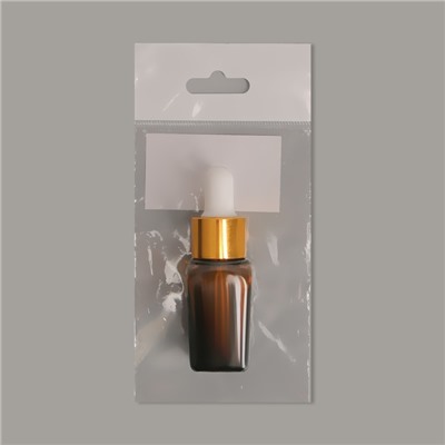 Бутылочка для хранения, с пипеткой, 10 мл, цвет коричневый/золотой