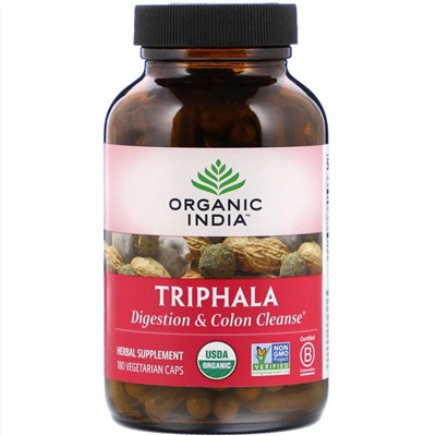 Organic India, Трифала, 180 вегетарианских капсул
