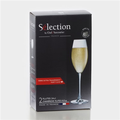 Набор фужеров для шампанского Selection, 240 мл, хрустальное стекло, 2 шт