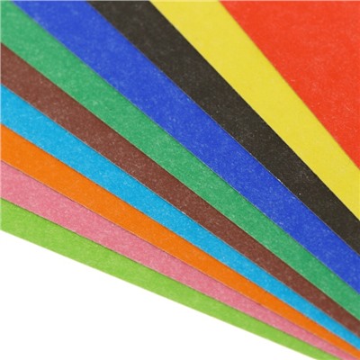 Картон цветной А3, 10 листов, 10 цветов "Хобби Тайм", МИКС