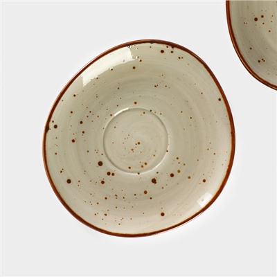 Набор блюдец фарфоровых Magistro Mediterana, 2 предмета: 16×15 см, цвет бежевый