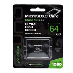 Карта флэш-памяти MicroSD 64 Гб Qumo без SD адаптера (class 10) UHS-1