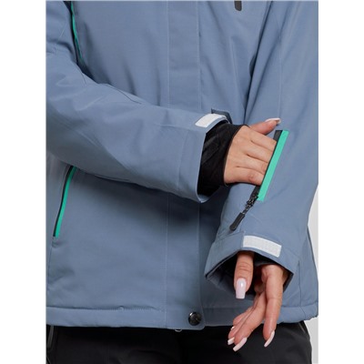 Горнолыжная куртка женская зимняя серого цвета 2305Sr