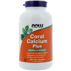 Now Foods, Coral Calcium Plus, 250 растительных капсул