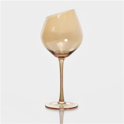 Набор бокалов из стекла для вина Magistro «Иллюзия», 550 мл, 10×24 см, 2 шт, цвет бронзовый
