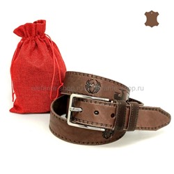 Ремень джинсовый INTERBELT Brown 4 см 41901-41902